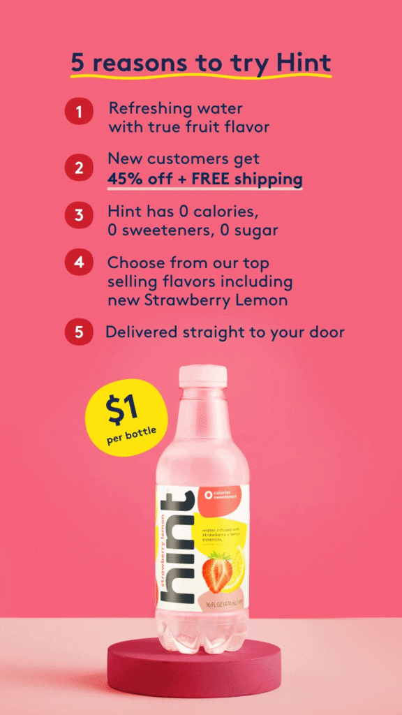 5 reasons to try Hint fruit flavored drink Ad Template