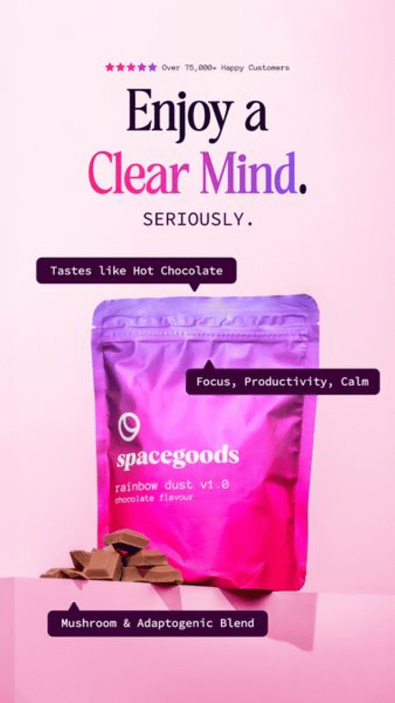 Enjoy a clear mind seriously Spacegoods Chocolate Ad Template