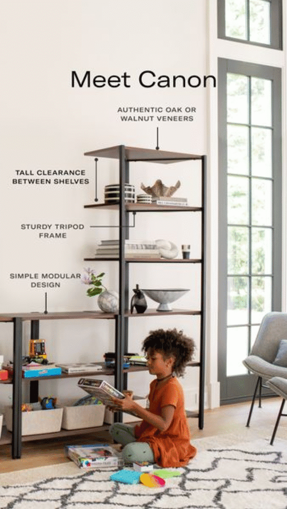 Meet Canon modular design shelves Free Static Ad Template